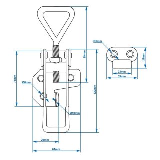 Exzenterverschluss verstellbar 160-180mm inkl. Gegenhalter im Blister