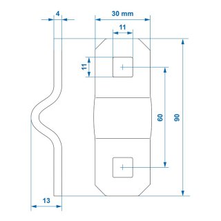 Lasche für D-Ring 10mm