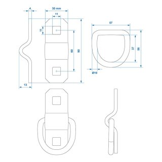 Zurrbügel 2-teilig 10mm im Blister