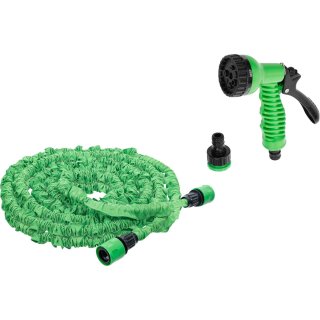 Wasserschlauch | Textil | flexibel | mit Garten-Handbrause mit 7 Funktionen | 7,5 - 22 m