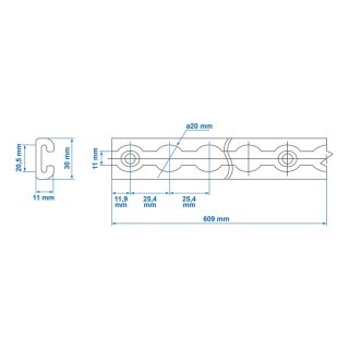 Airlineschiene Zurrschiene Alu 60cm