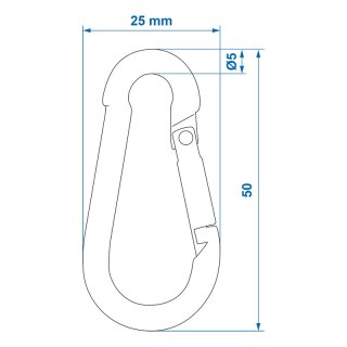 Karabiner Metall 5x50mm 2 Stück im Blister