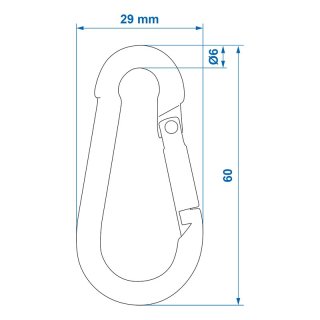 Karabiner Edelstahl 6x60mm 2 Stück