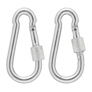 Karabiner Metall 6x60mm mit Schraubverschluss 2 Stück im Blister