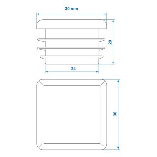 Endkappe 30x30mm 4 Stück im Blister