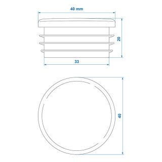 Endkappe Ø40mm 4 Stück im Blister