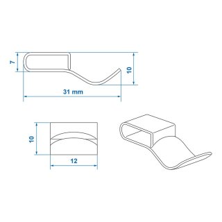 Pince à chassis 28mm pour câble 10 pièces sous blister