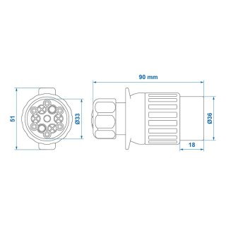 Stecker 13-polig PVC System Multicon West