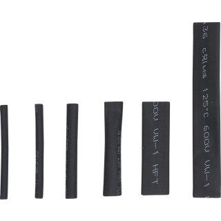 Assortiment de gaines thermorétractables | noir | 90 pcs.