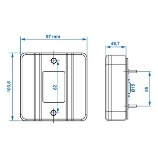 Feu arrière 4 fonctions 98x104mm avec ampoule sous blister