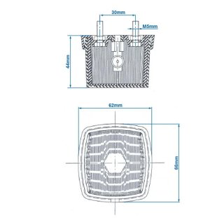 Feu de position blanc 66x62mm avec catadioptre sous blister