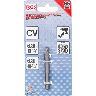 Adaptateur pour perceuses | Entraînement hexagonal extérieur 6,3 mm (1/4") / Sortie carrée extérieure 6,3 mm (1/4")