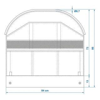 Organizer mit 9 Fächer 84 x 86 cm + 7 mm Keder für Wohnwagen/Wohnmobil