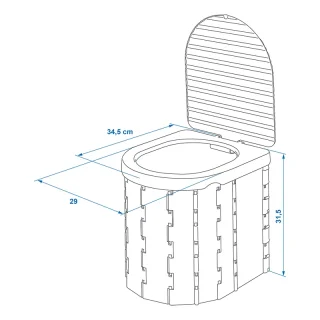 Faltbare Campingtoilette mit Deckel