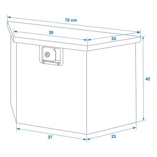 Werkzeugbox Aluminium für Anhängerdeichsel 700/380 x 240 x H420 mm