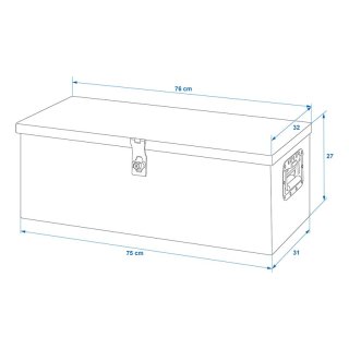 Werkzeugbox Aluminium für Anhänger 760 x 320 x H270 mm