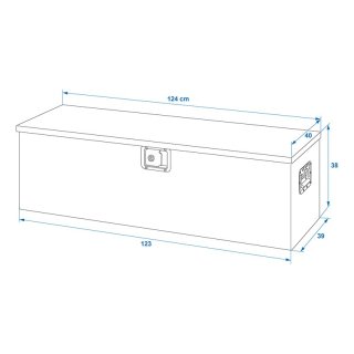 Werkzeugbox Aluminium für Anhänger 1240 x 400 x H380 mm