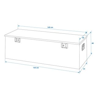 Werkzeugbox Aluminium für Anhänger 1450 x 520 x H460 mm