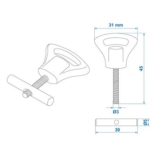 Endstopper für Kederschiene 5-6mm - Set von 2 Stück