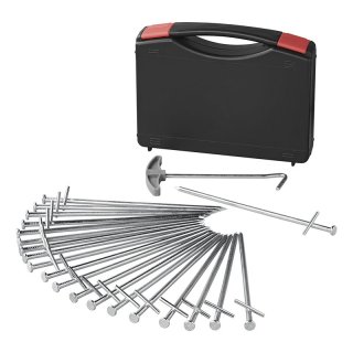 Felsbodenhering 23 cm Metal mit geschweisstem Querstift - Set von 20 Stück im Koffer