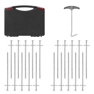 Felsbodenhering 23 cm Metal mit geschweisstem Querstift - Set von 20 Stück im Koffer