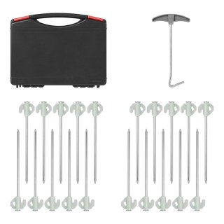 Felsbodenhering 20 cm Metal mit Phosphoreszierende Haken - Set von 20 Stück im Koffer