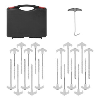 Zelthering 20 cm Metal Heavy Duty mit Kunststoffhaken - Set von 20 Stück im Koffer