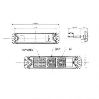 Rückleuchte 5 Funktionen 21LED im Blister