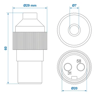 Stecker 2-polig PVC