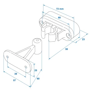 Türfänger mit flexibler Klemme 2-teilig grau für Wohnwagen/Wohnmobil