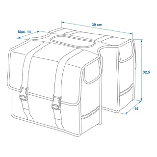 Fahrradtasche doppelt 40L wasserdicht