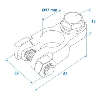 Batteriepolklemmen Set (+) und (-) mit Bolzen