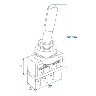 Kippschalter LED blau 12V-max. 20A