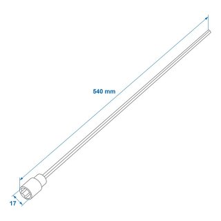 Adapter Verlängerung 540mm / 17mm für Ausdrehstütze