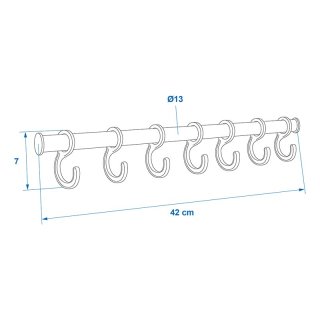 Zeltkleiderhaken Leiste mit 7 Haken