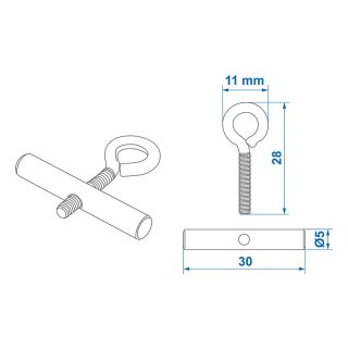 Kederöse 5-6mm Set von 2 Stück