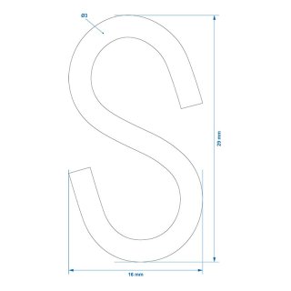 S-Haken Ø3mm 2,9x1,3cm 6 Stück