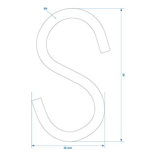 S-Haken Ø4mm 4,4x2,1cm 6 Stück im Blister