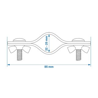 Zeltrohrschelle doppelt 22-25mm 2 Stück im Blister