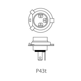 Autolampe 12V 60/55W P43t H4 im Blister