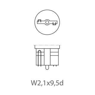 Autolampe 12V 3W T10 W2,1x9,5d 2 Stück im Blister