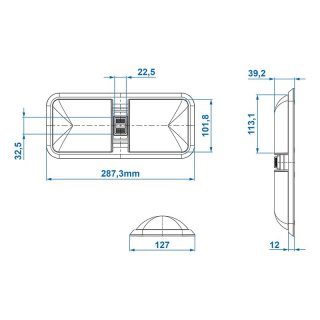 Aufbauleuchte 48-Leds