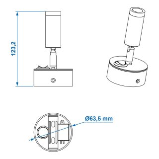 Aufbauspot 1-Led schwenkbar