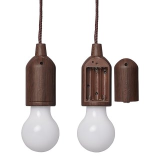 Lampe rétro motif bois avec cordelette 90cm