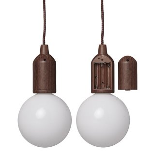 Retrolampe XL Holzmotiv mit Kordel