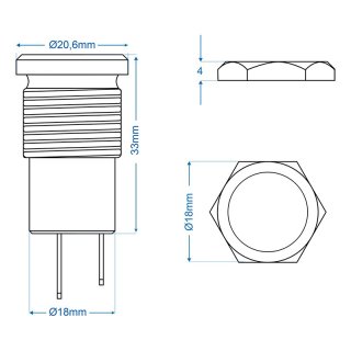 Einbau-Steckdose DIN 12V Messing im Blister