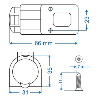 Aufbau-Steckdose DIN 12V/24V-16A im Blister