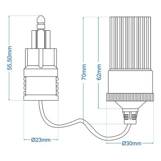 Adapterkabel von DIN-Stecker auf Zigarettenanzünder Steckdose im Blister