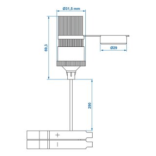 Zigarettenanzünder-Steckdose mit Batterieklemmen 12V/24V-16A