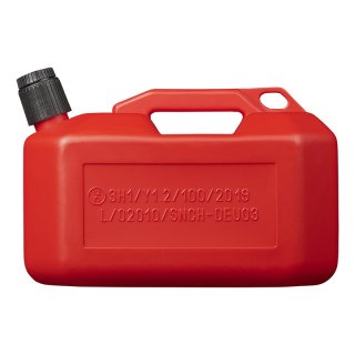 Bidon dessence 10L plastique rouge homologué UN (modèle bas)